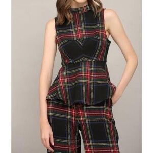 Plaid Peplum Top